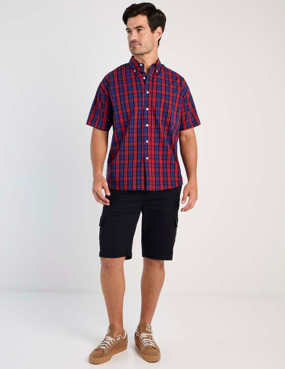 Camisa casual de algodón manga corta para hombre 6