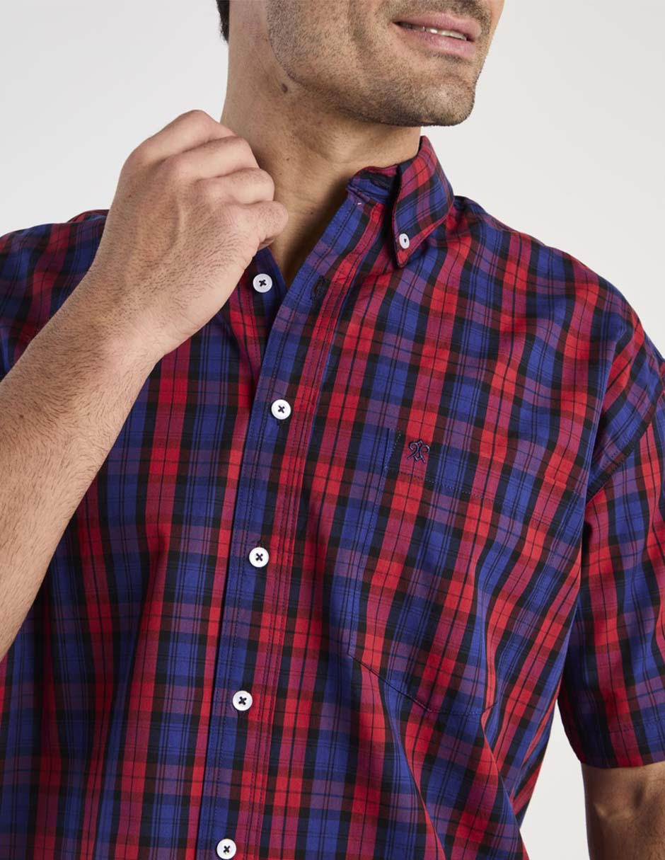 Camisa casual de algodón manga corta para hombre 7