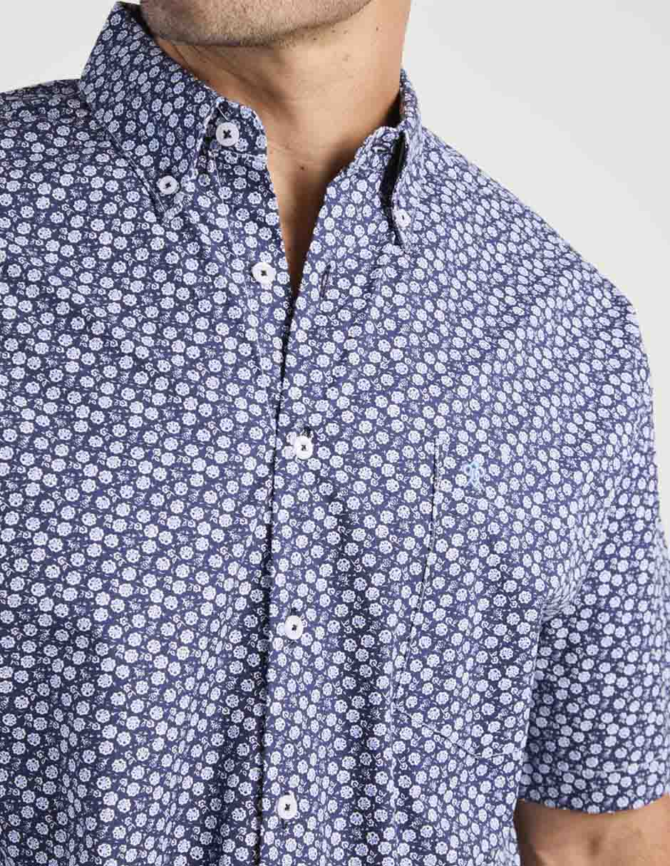 Camisa casual de algodón manga corta para hombre 7