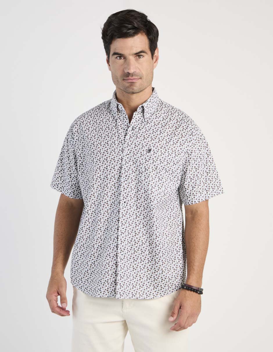 Camisa casual Cavalatti de algodón manga corta para hombre