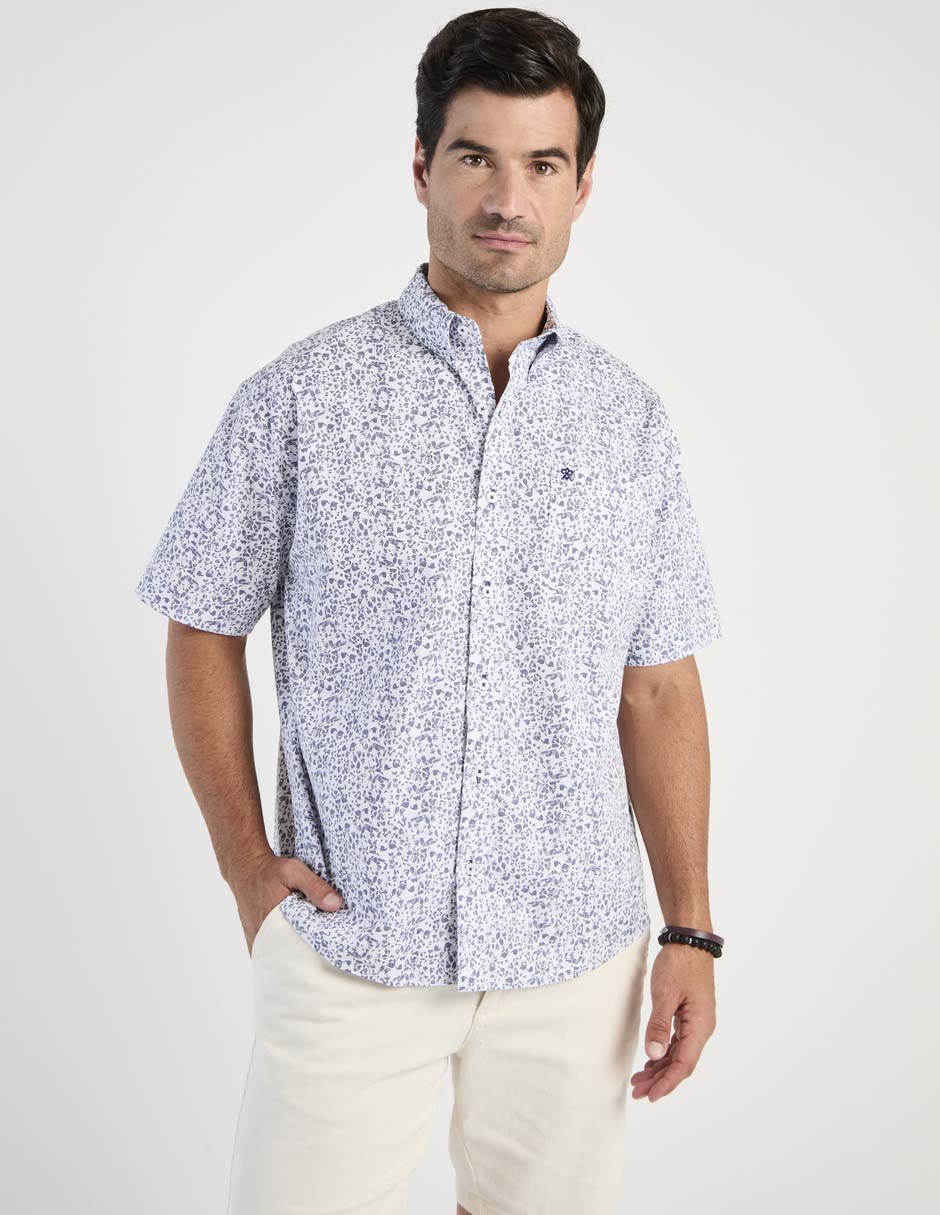 Camisa casual Cavalatti de algodón manga corta para hombre