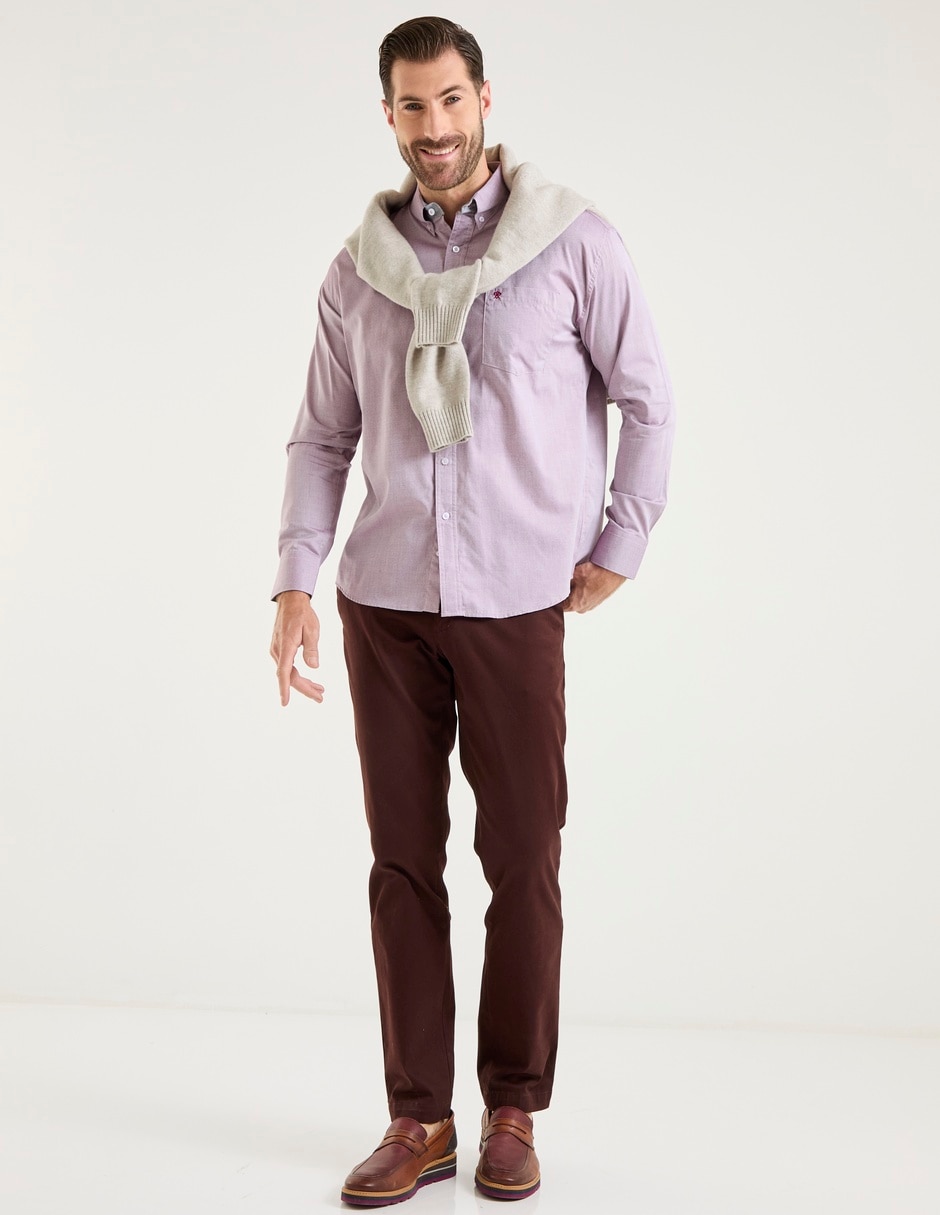 Camisa casual Cavalatti de algodón manga larga para hombre