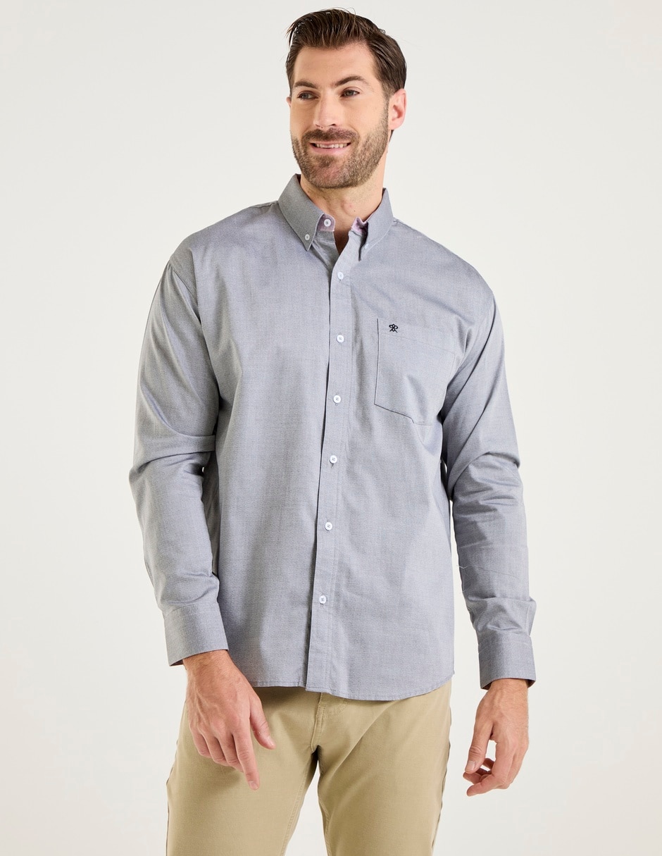 Camisa casual Cavalatti de algodón manga larga para hombre