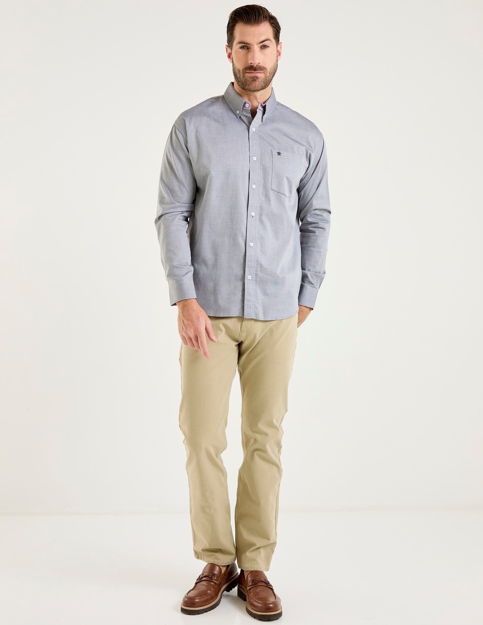 Camisa casual Cavalatti de algodón manga larga para hombre