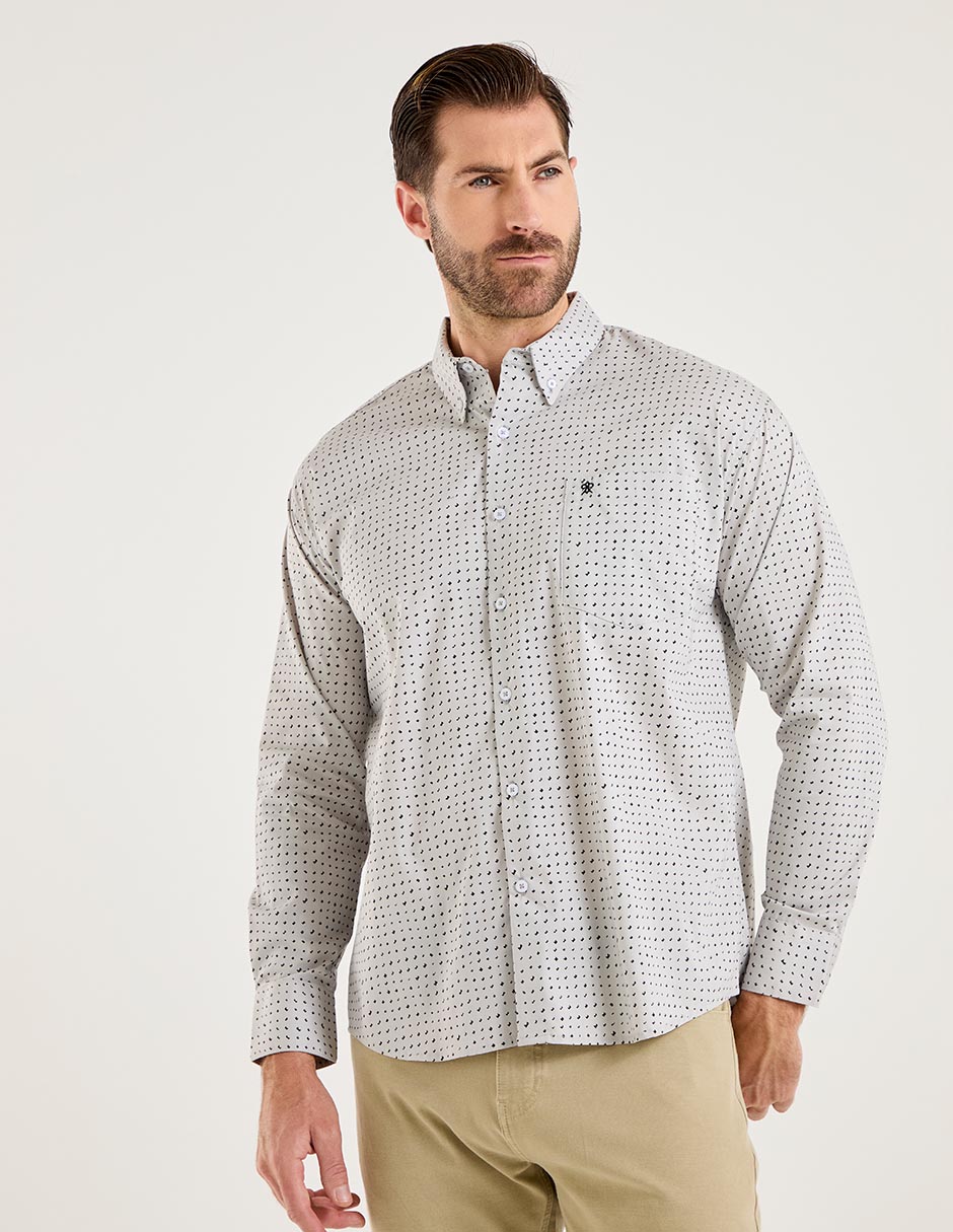 Camisa casual de algodón manga larga para hombre 1