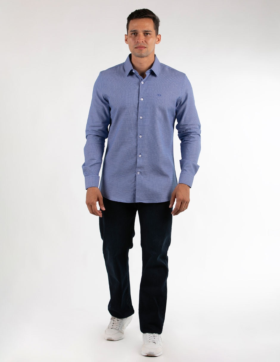Camisa casual Oscar De La Renta de algodón manga larga para hombre