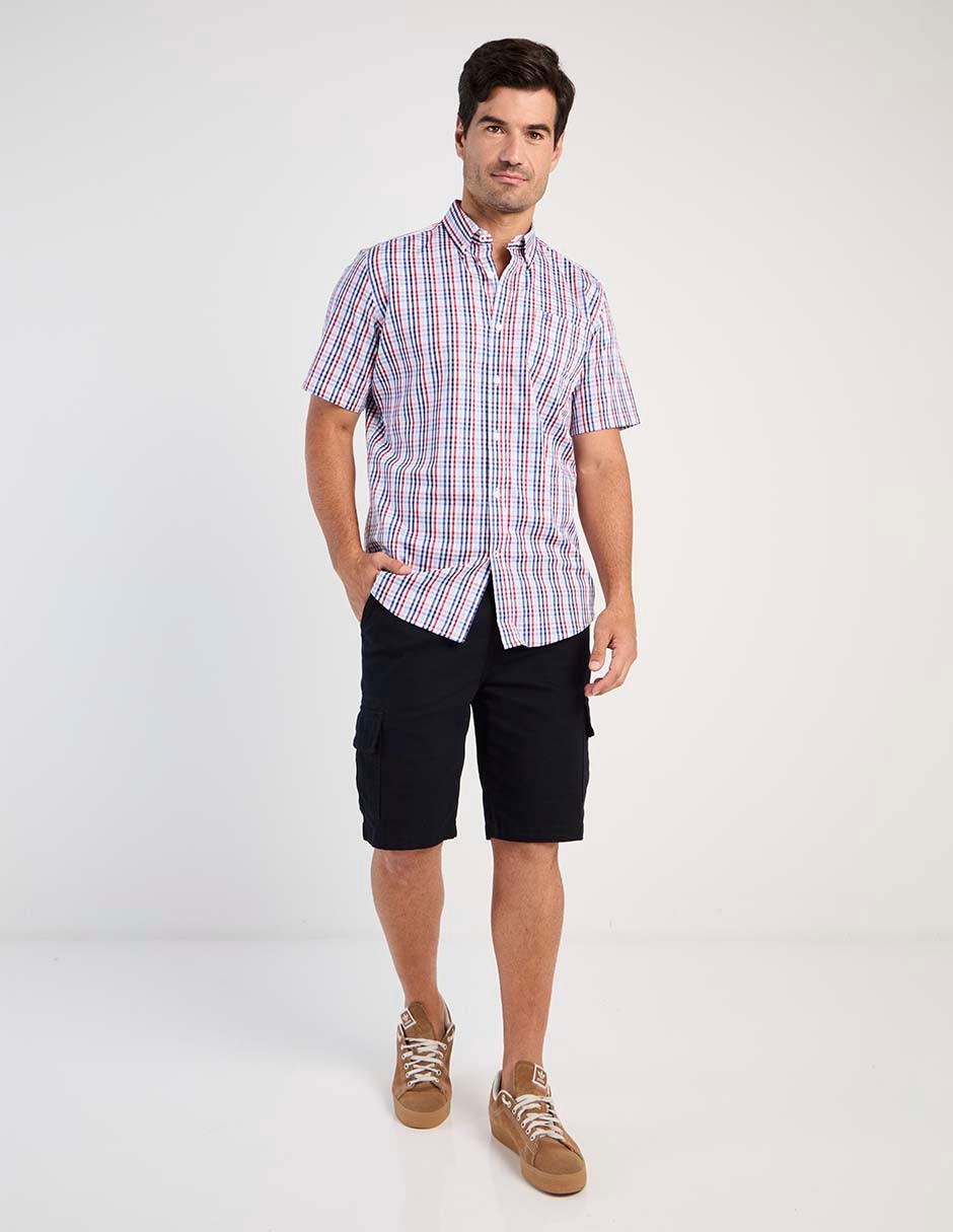 Camisa casual de algodón manga corta para hombre 6