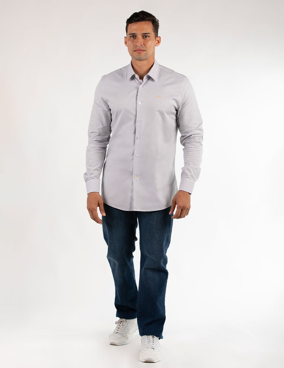 Camisa casual de algodón manga larga para hombre 6