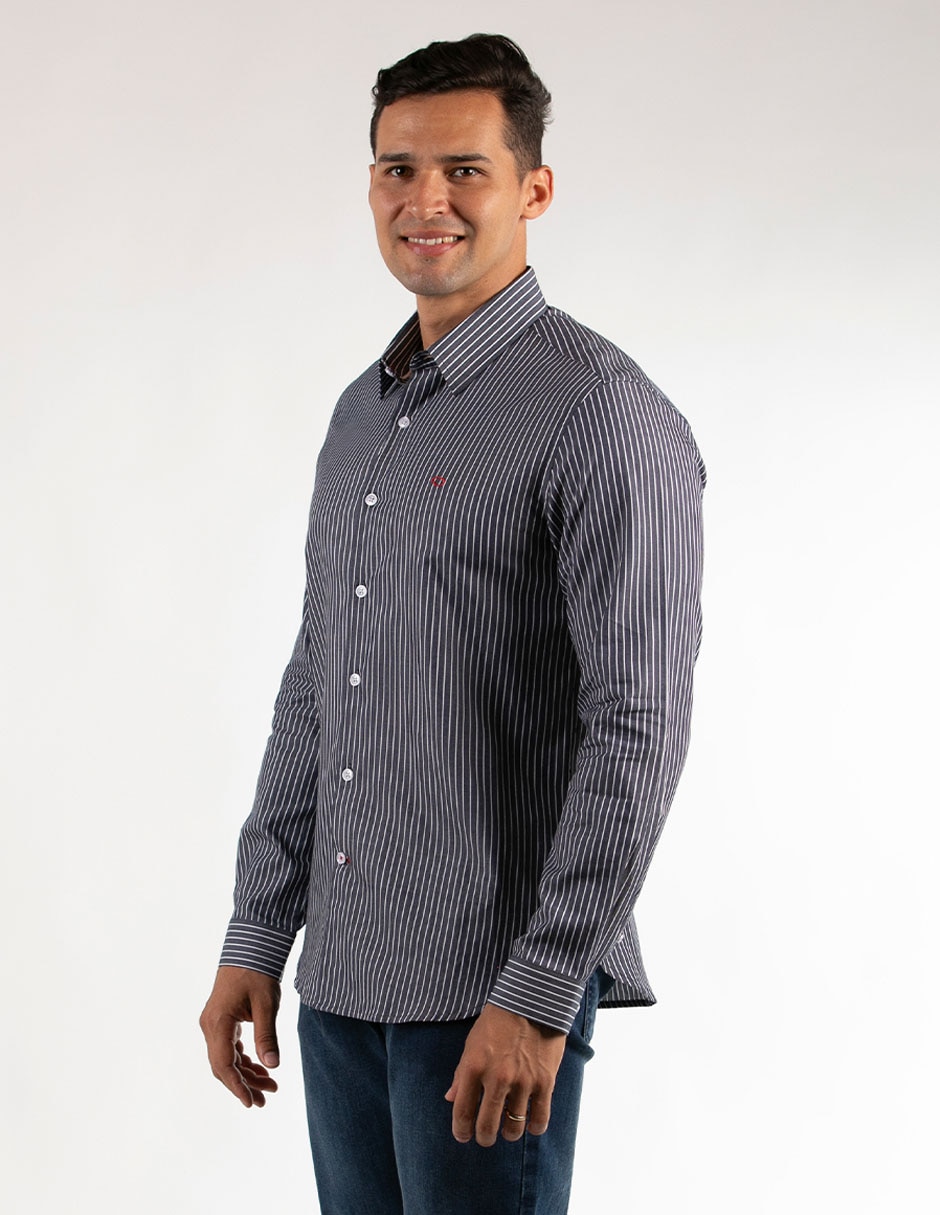 Camisa casual de algodón manga larga para hombre 1