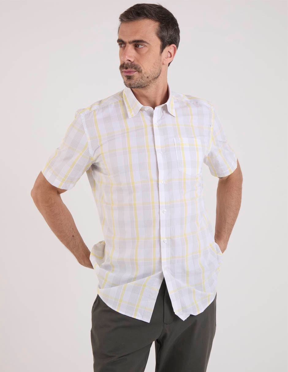 Camisa casual de algodón manga corta para hombre 7