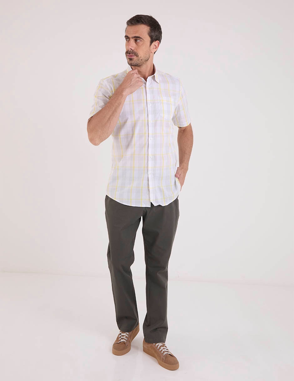 Camisa casual de algodón manga corta para hombre 8