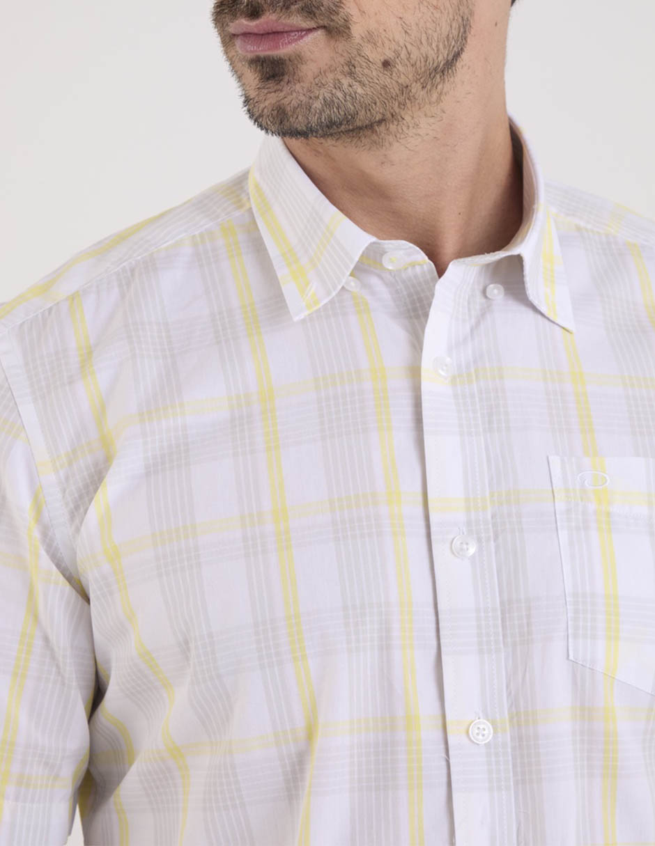 Camisa casual de algodón manga corta para hombre 9