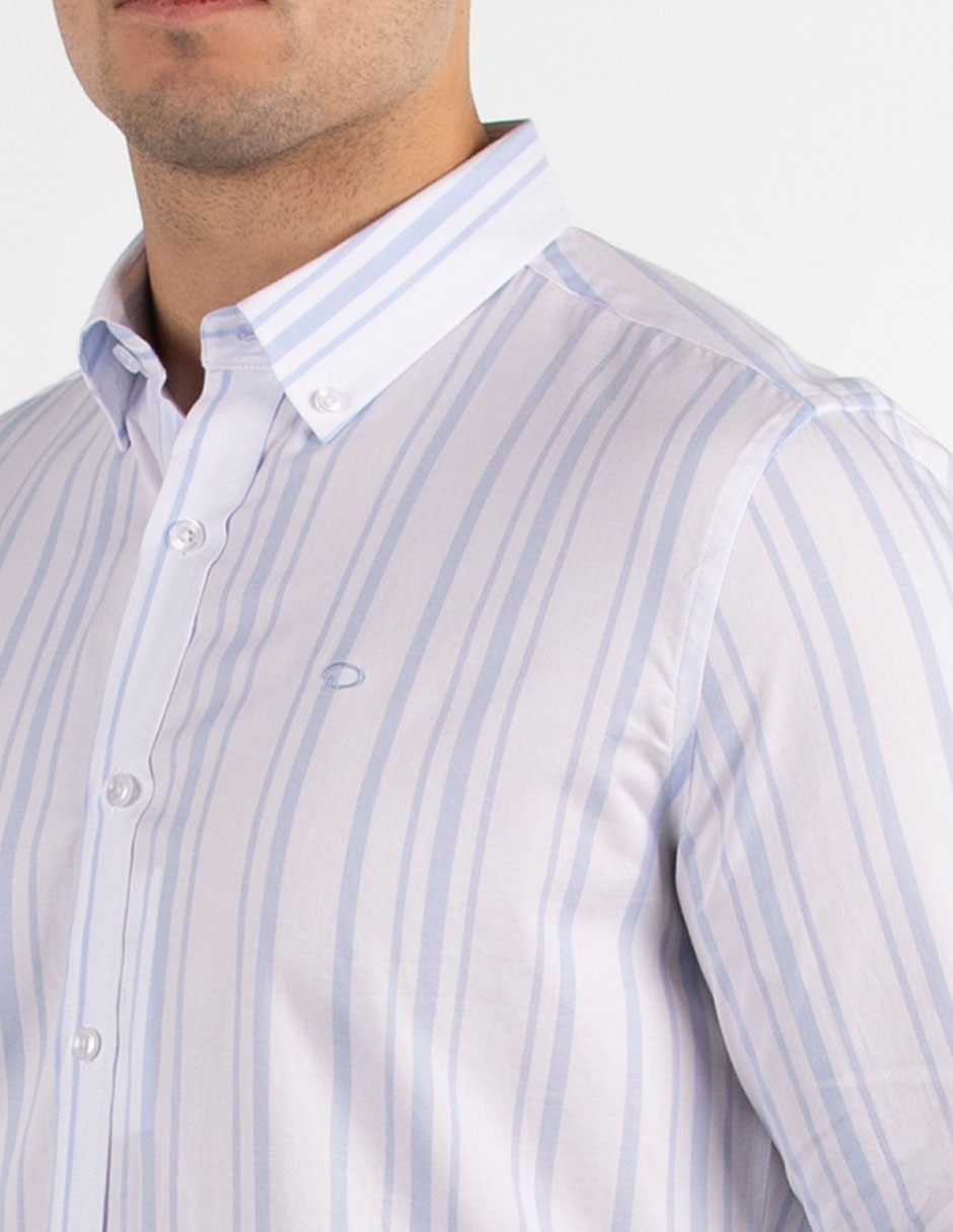 Camisa casual de algodón manga larga para hombre