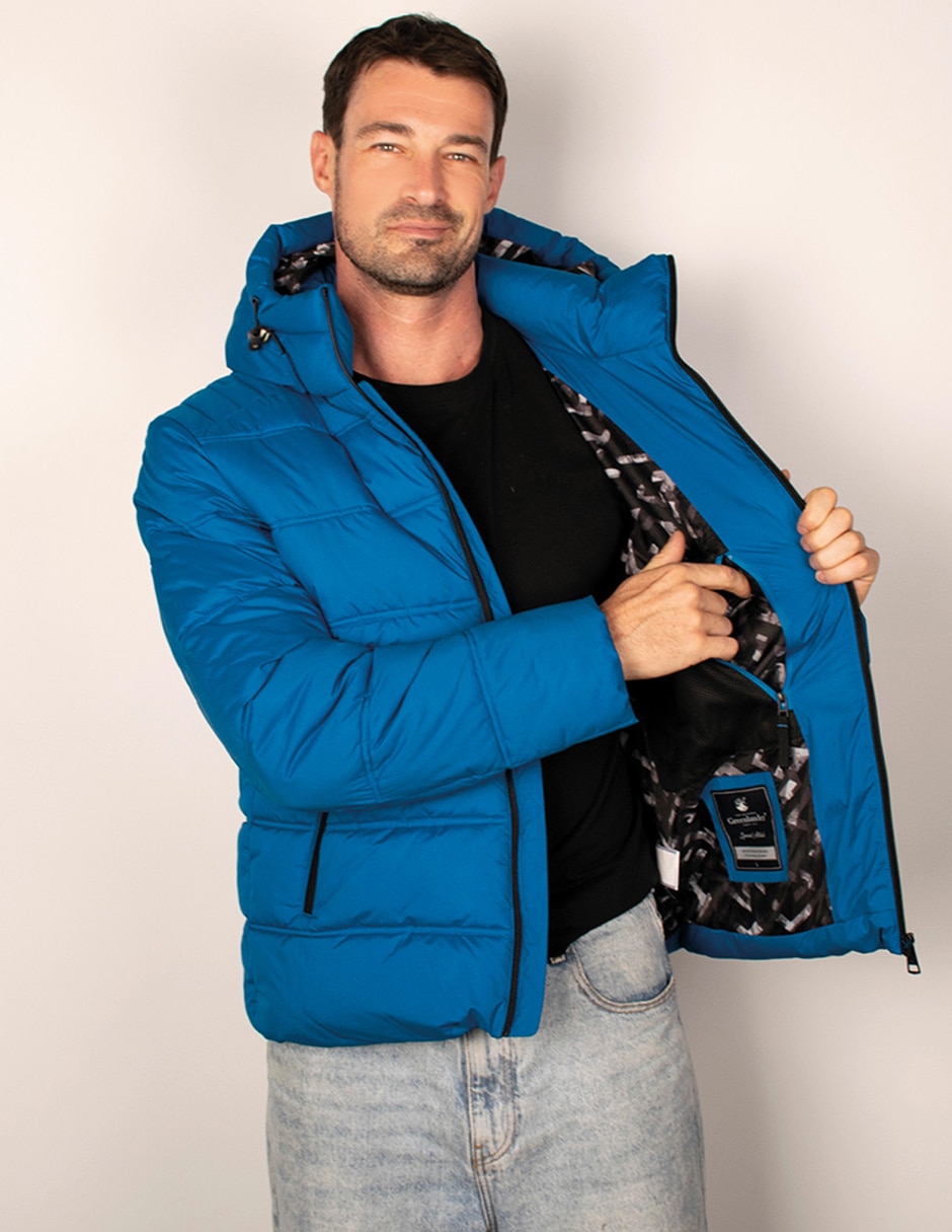 Chamarra capitonada Estilo reducido en talla con capucha para hombre 5