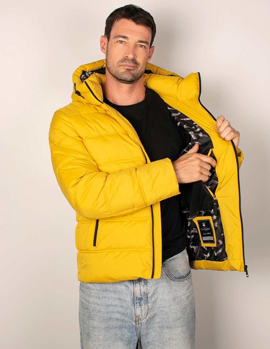 Chamarra capitonada con capucha para hombre 2