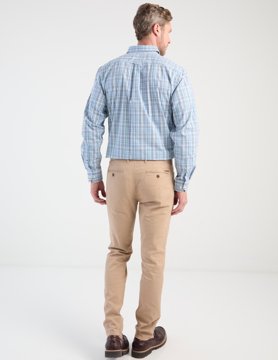 Pantalón chino regular de algodón para hombre