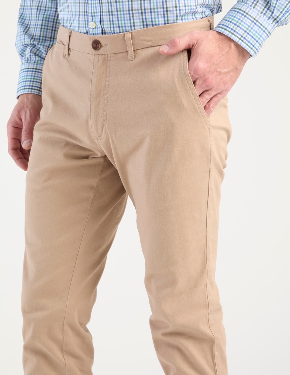 Pantalón chino regular de algodón para hombre