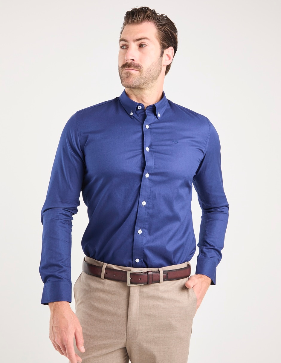 Camisa business casual Oscar de la Renta de algodón manga larga para hombre