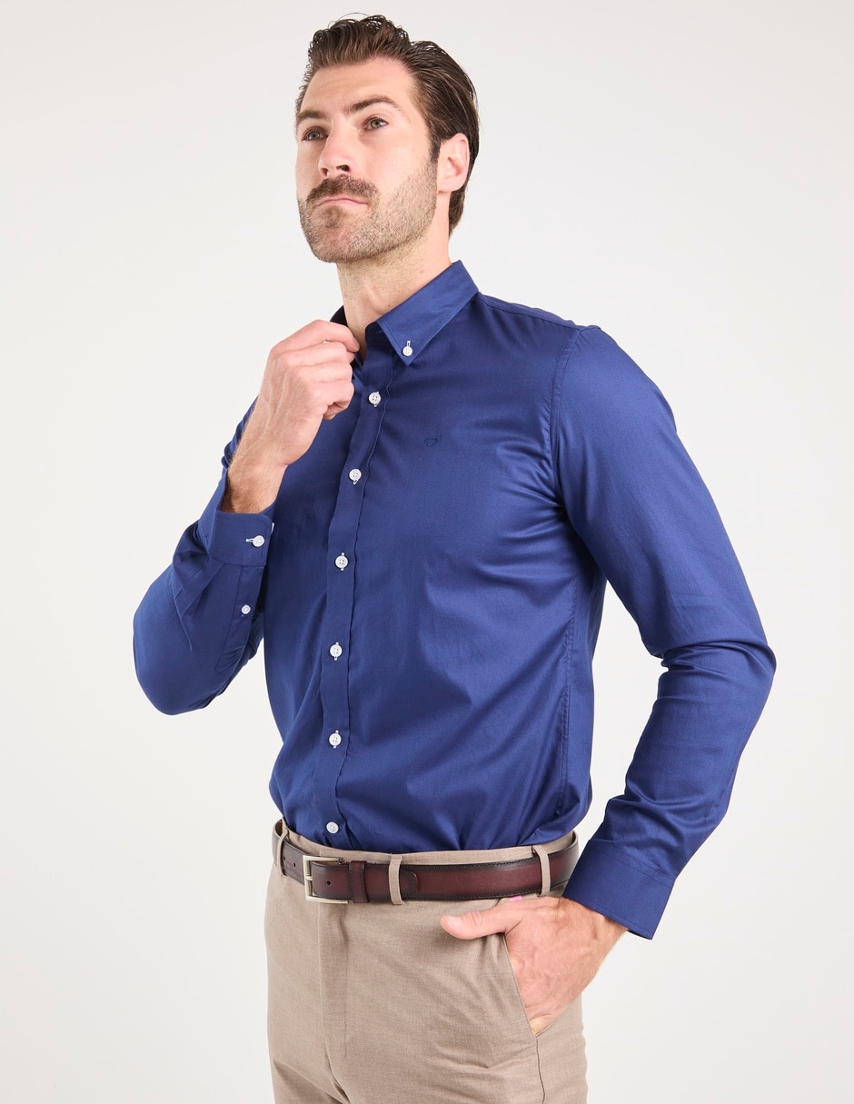 Camisa business casual Oscar de la Renta de algodón manga larga para hombre