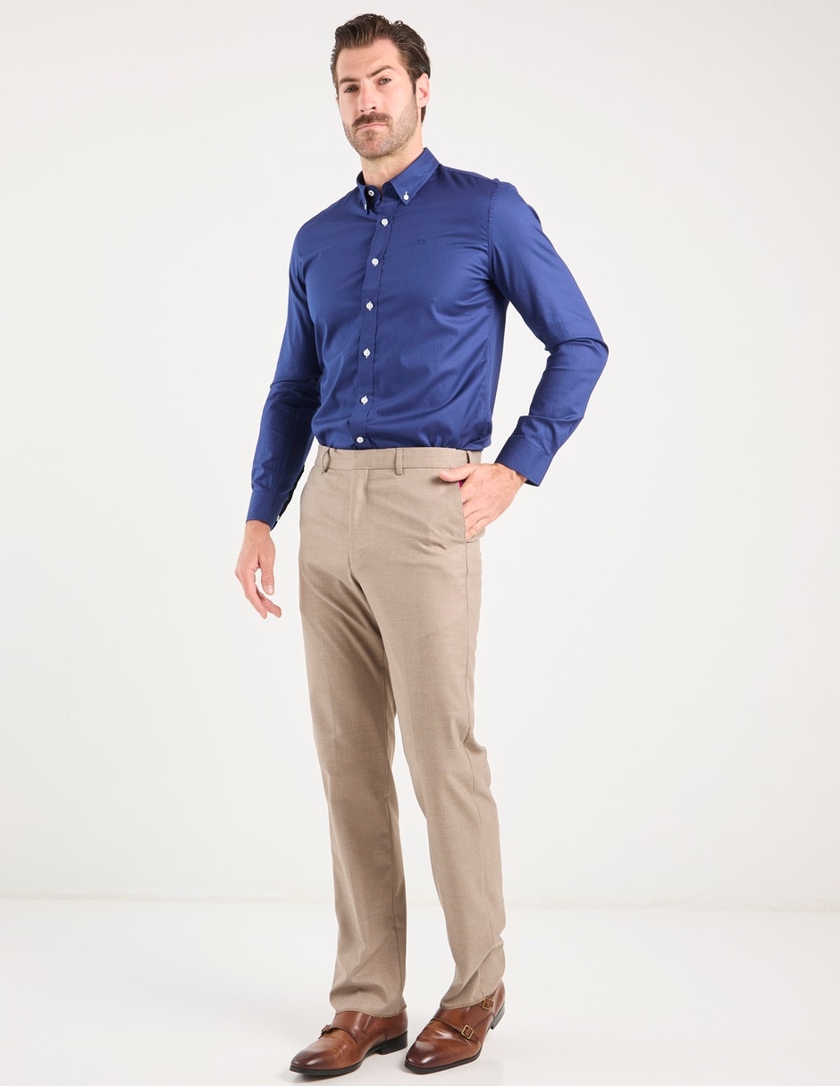 Camisa business casual Oscar de la Renta de algodón manga larga para hombre