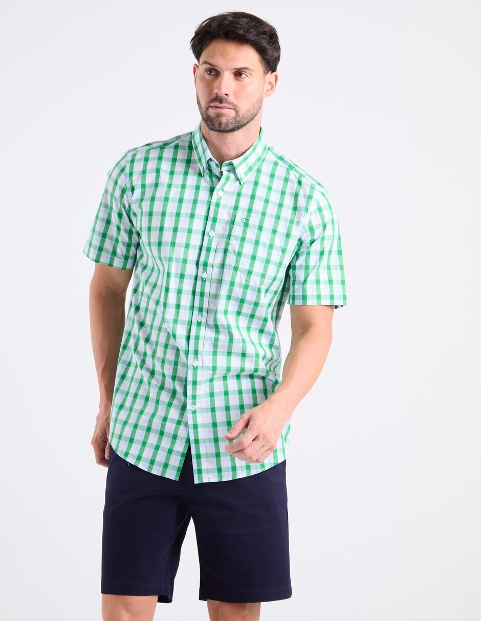 Camisa casual de algodón manga corta para hombre 5