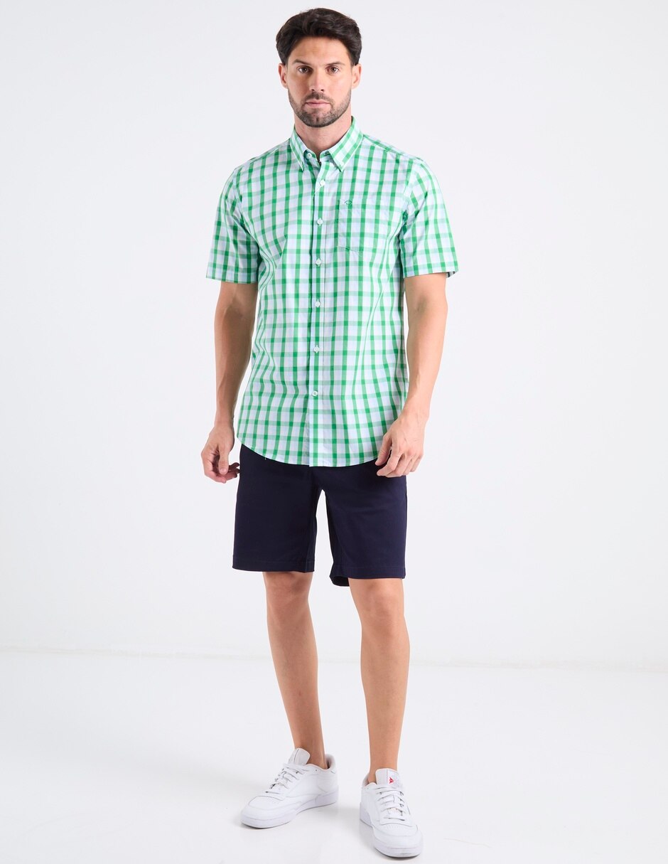Camisa casual Oscar de la Renta de algodón manga corta para hombre