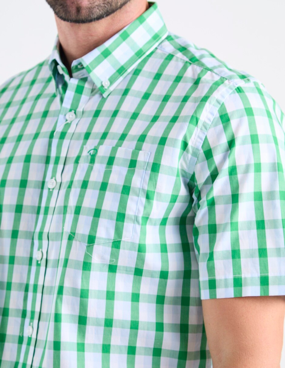 Camisa casual Oscar de la Renta de algodón manga corta para hombre