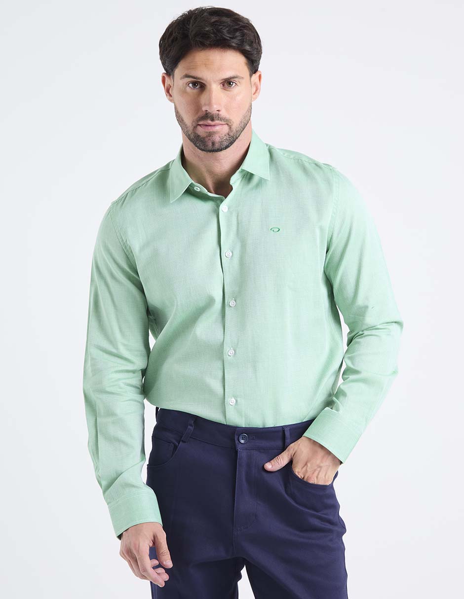 Camisa casual Oscar de la Renta de algodón manga larga para hombre