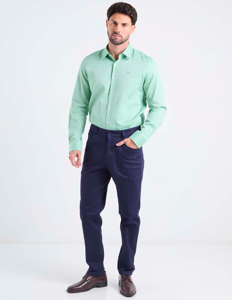 Camisa casual Oscar de la Renta de algodón manga larga para hombre