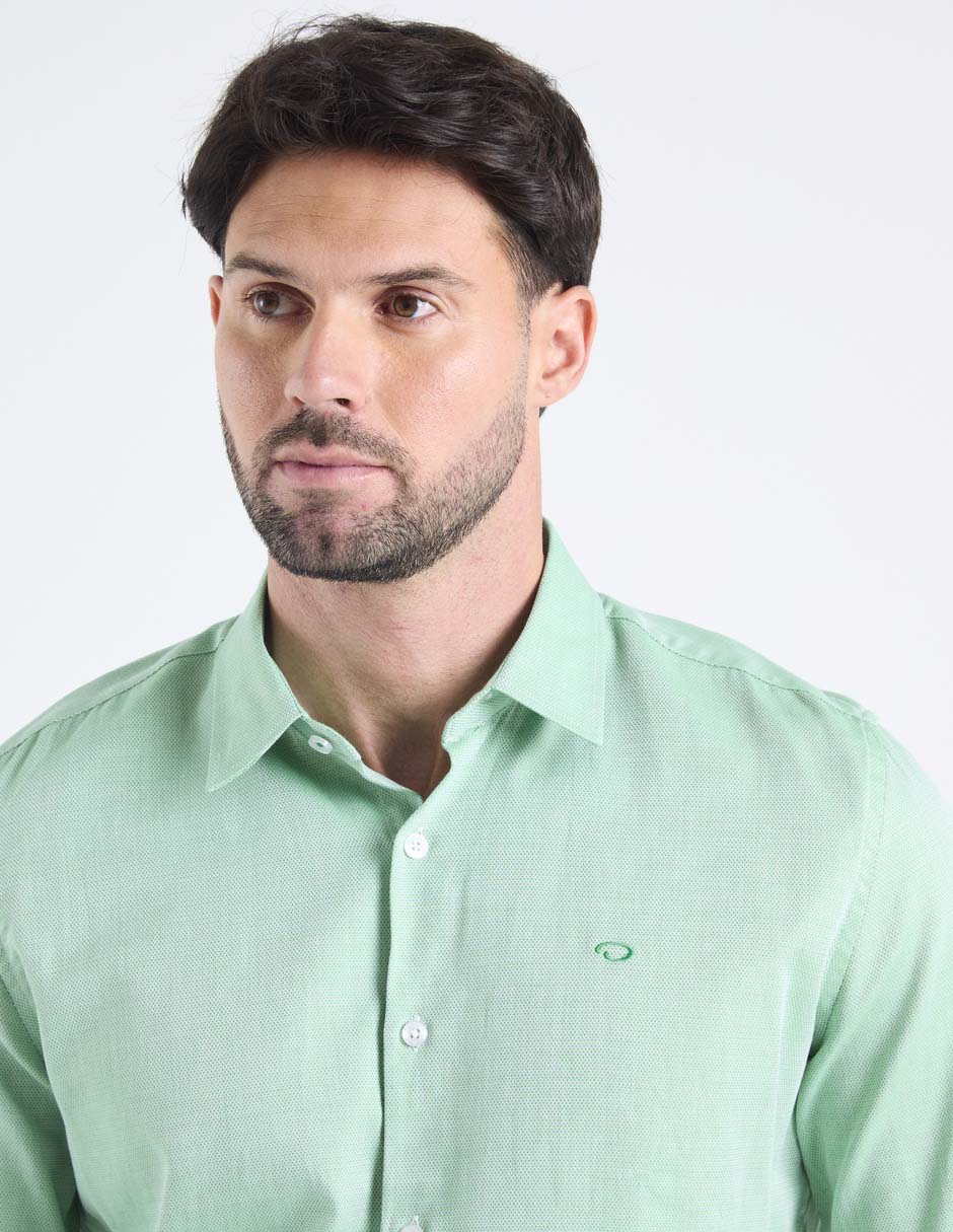 Camisa casual Oscar de la Renta de algodón manga larga para hombre