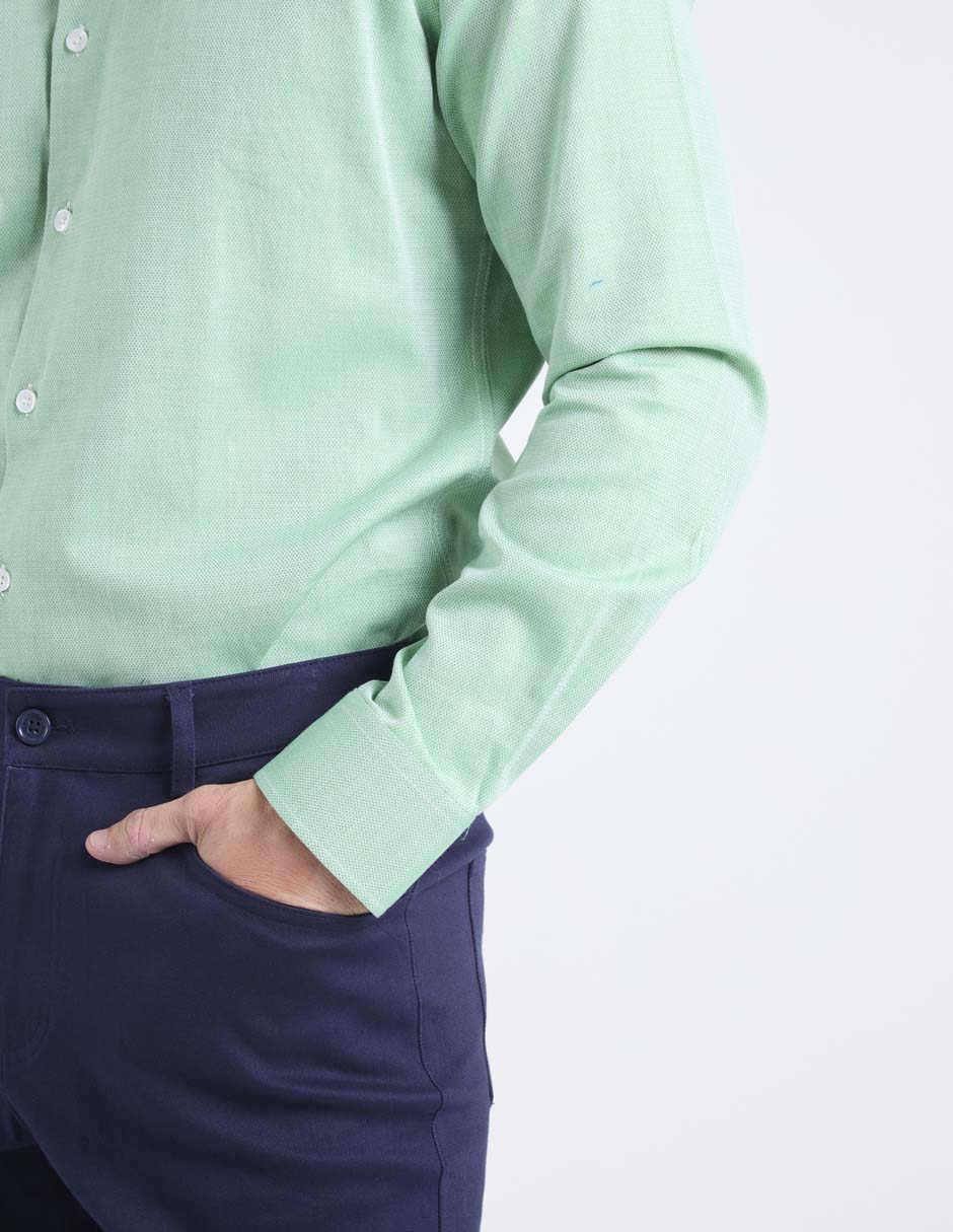 Camisa casual Oscar de la Renta de algodón manga larga para hombre