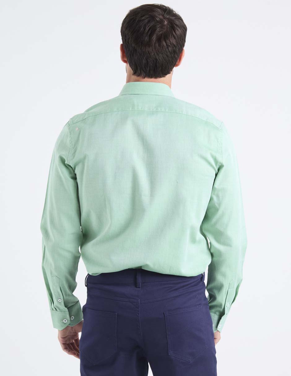 Camisa casual Oscar de la Renta de algodón manga larga para hombre