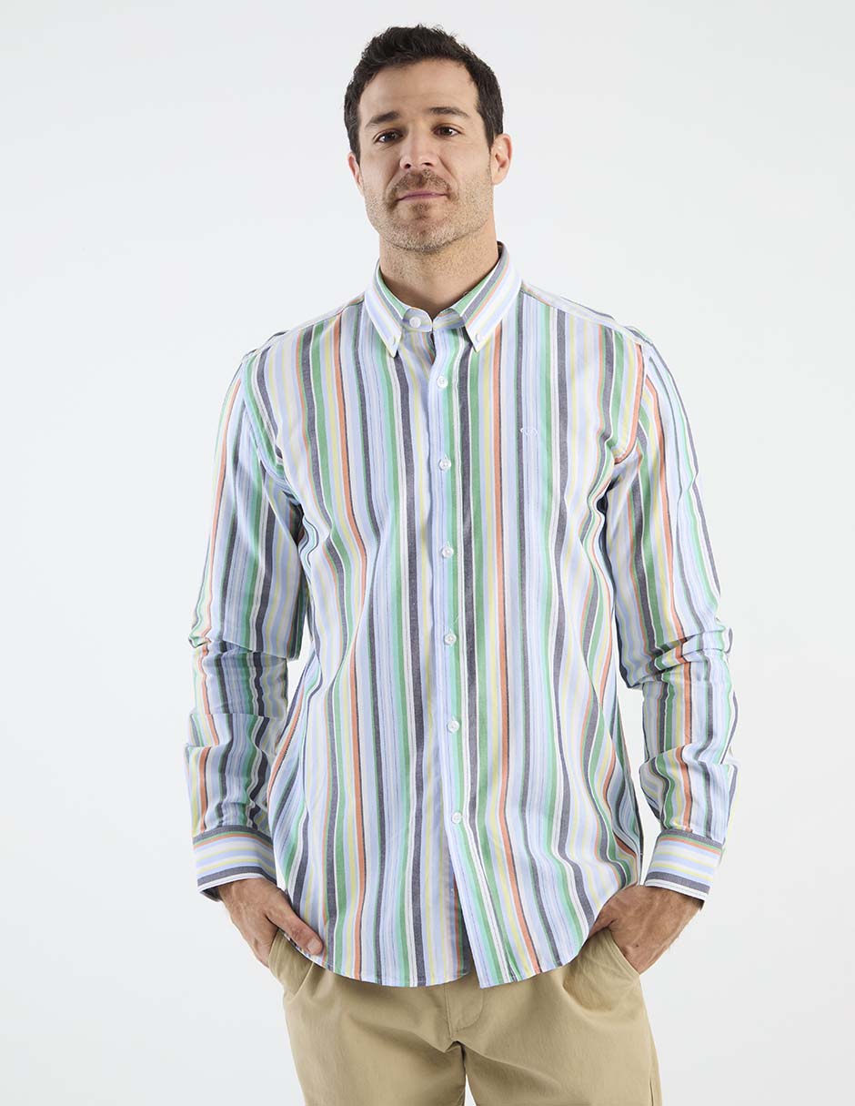 Camisa casual de algodón manga larga para hombre 1