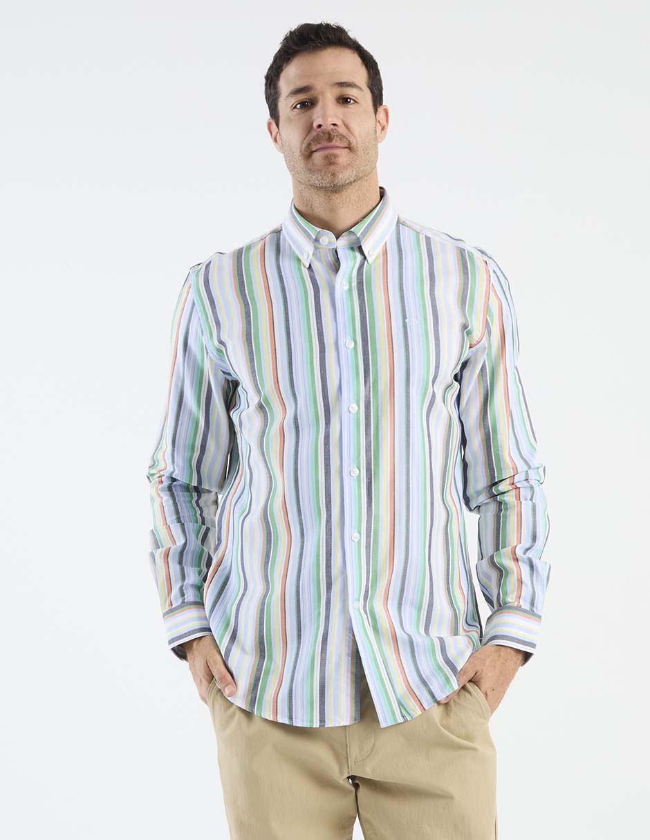 Camisa casual de algodón manga larga para hombre 7