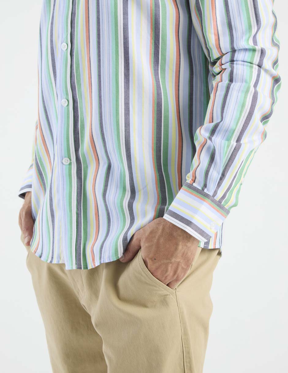Camisa casual de algodón manga larga para hombre 10