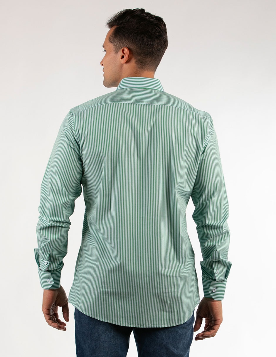 Camisa casual Oscar de la Renta de algodón manga larga para hombre