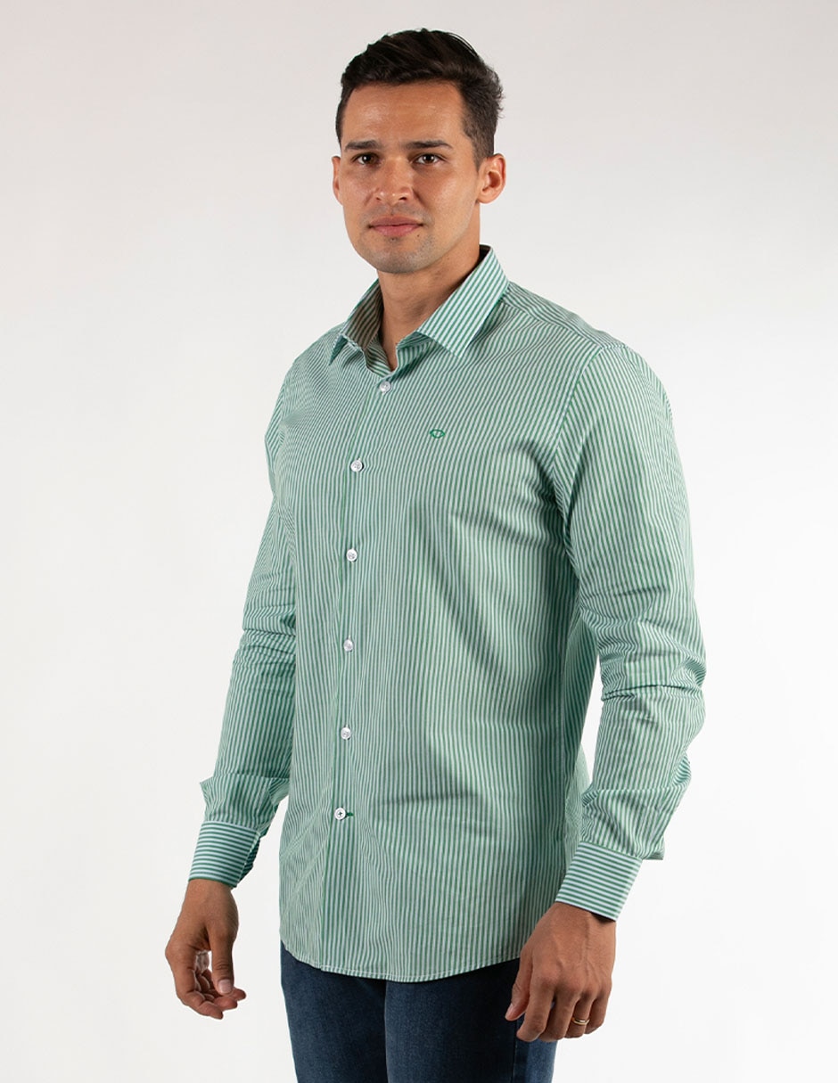 Camisa casual Oscar de la Renta de algodón manga larga para hombre