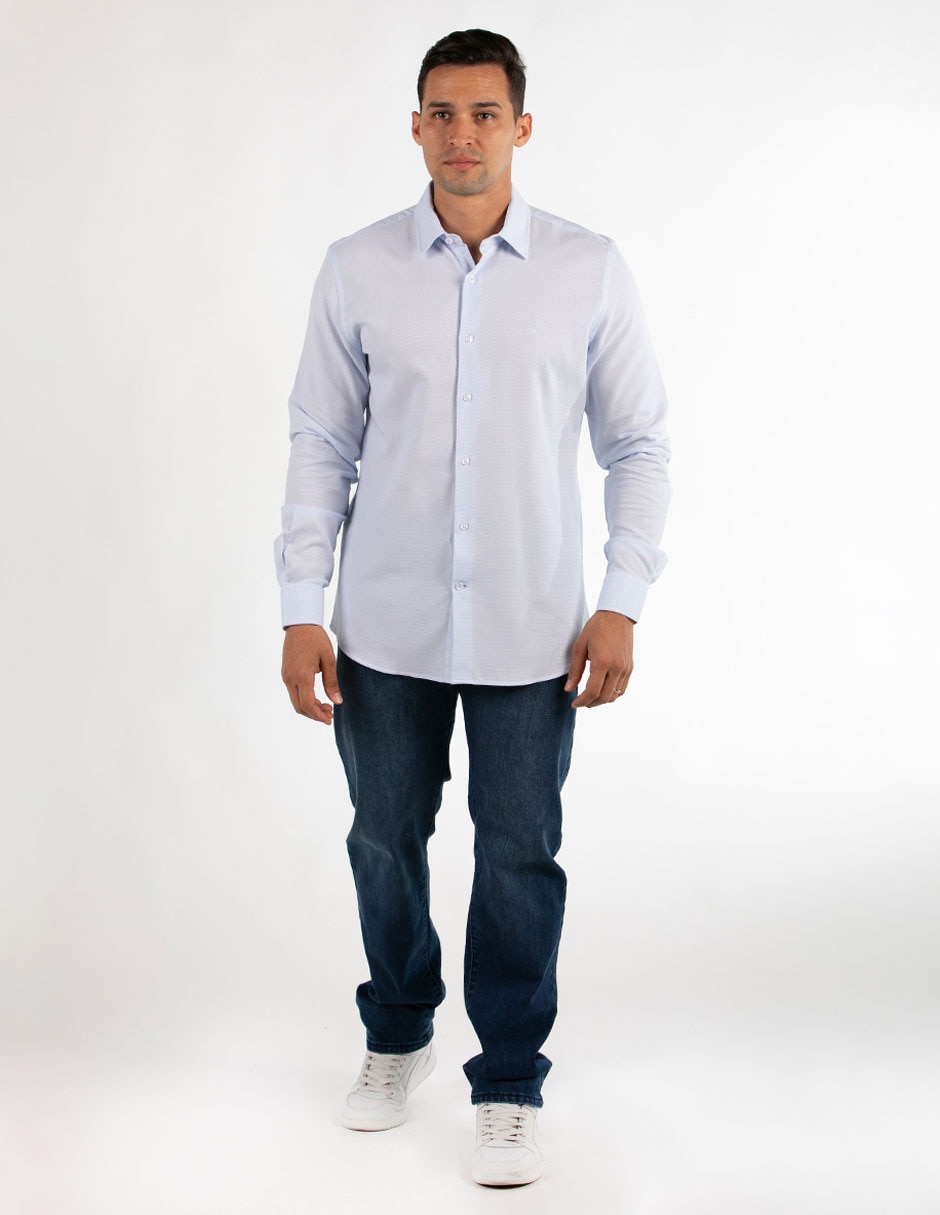 Camisa casual de algodón manga larga para hombre Camisa casual de algodón manga larga para hombre