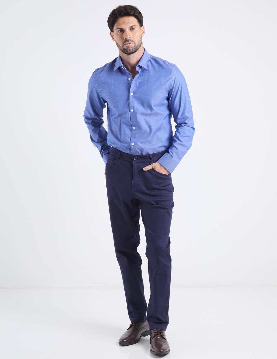 Camisa business casual de algodón manga larga para hombre 3