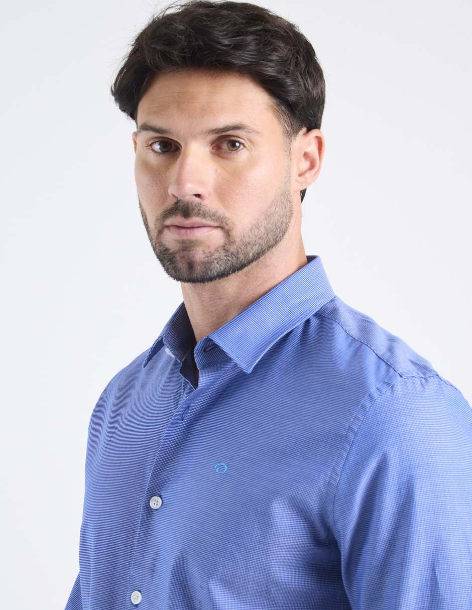 Camisa business casual de algodón manga larga para hombre 4