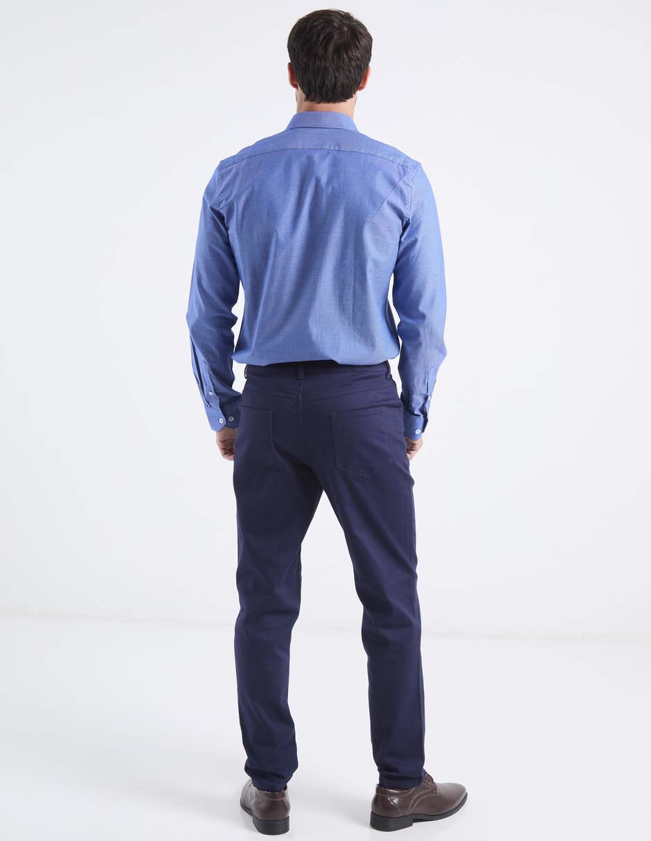 Camisa business casual de algodón manga larga para hombre 6
