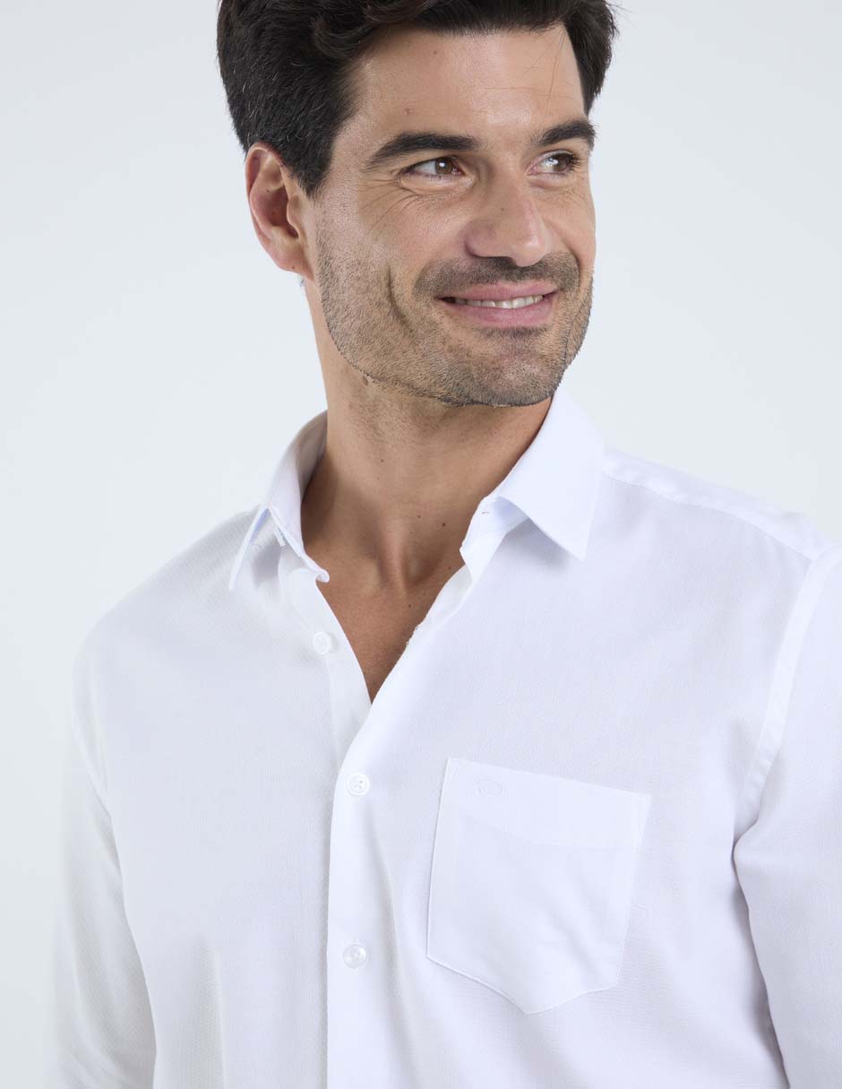 Camisa casual de algodón manga larga para hombre
