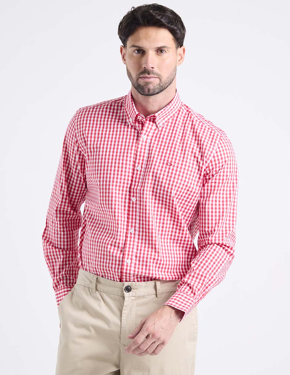 Camisa casual Oscar de La Renta de algodón manga larga para hombre