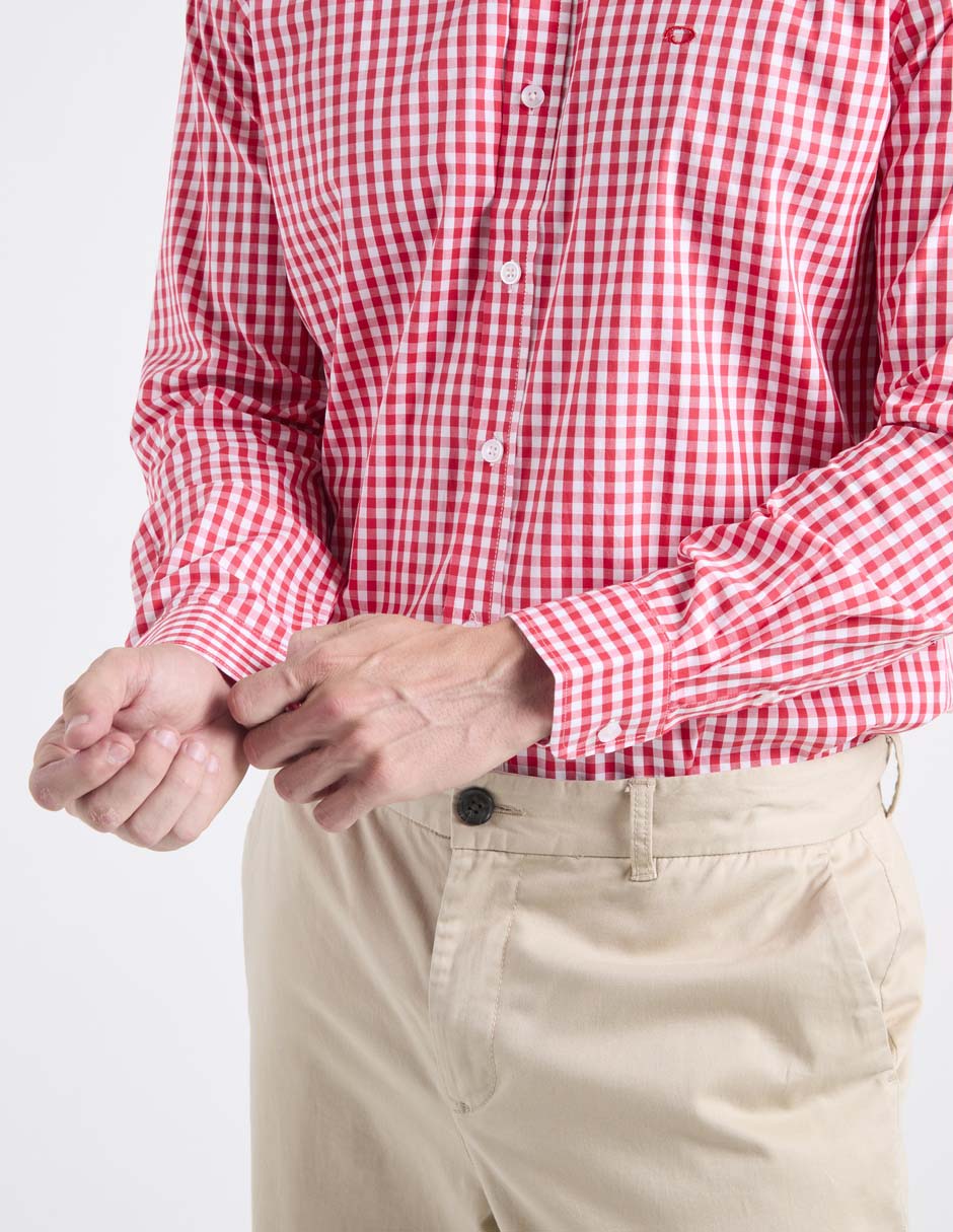 Camisa casual de algodón manga larga para hombre 4