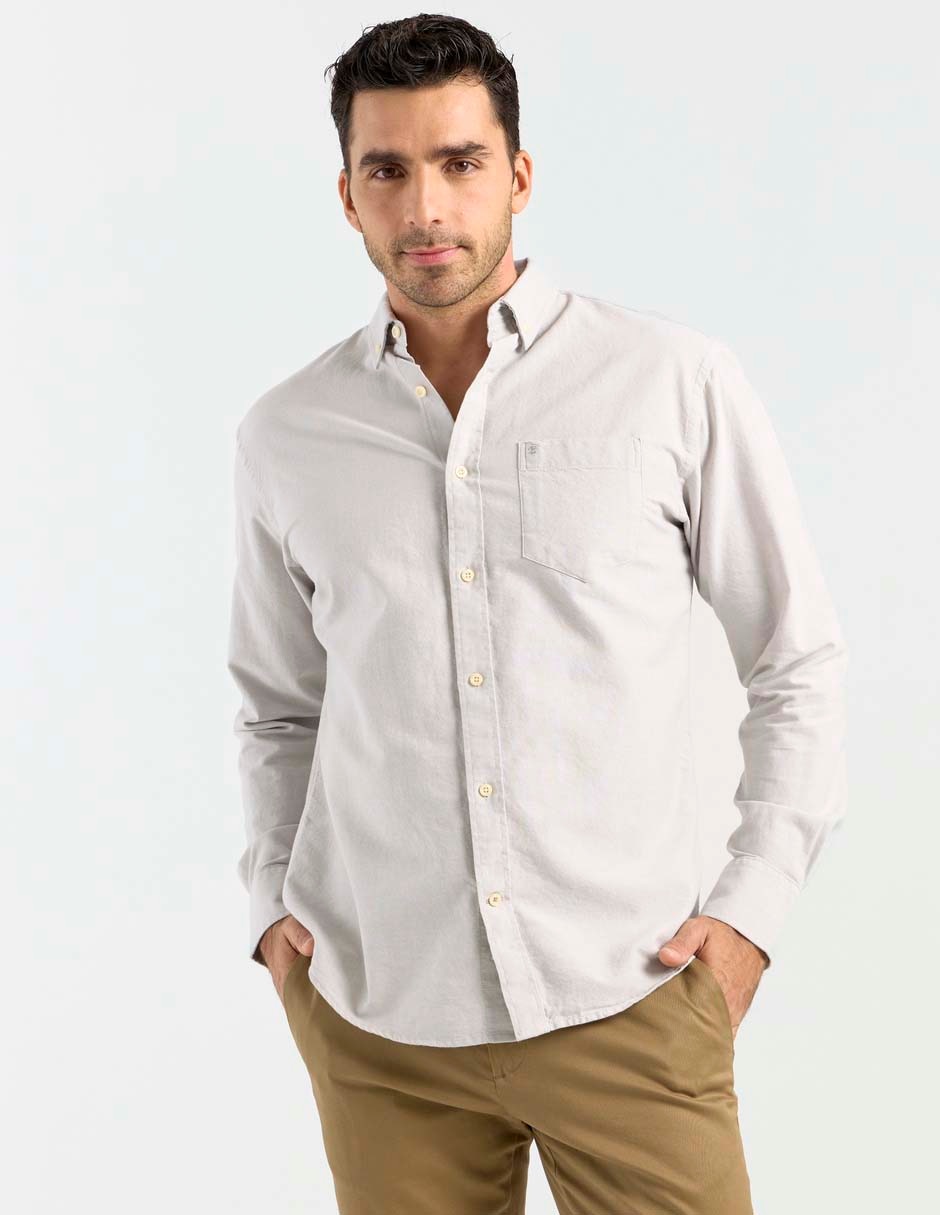 Camisa casual de algodón manga larga para hombre Camisa casual de algodón manga larga para hombre