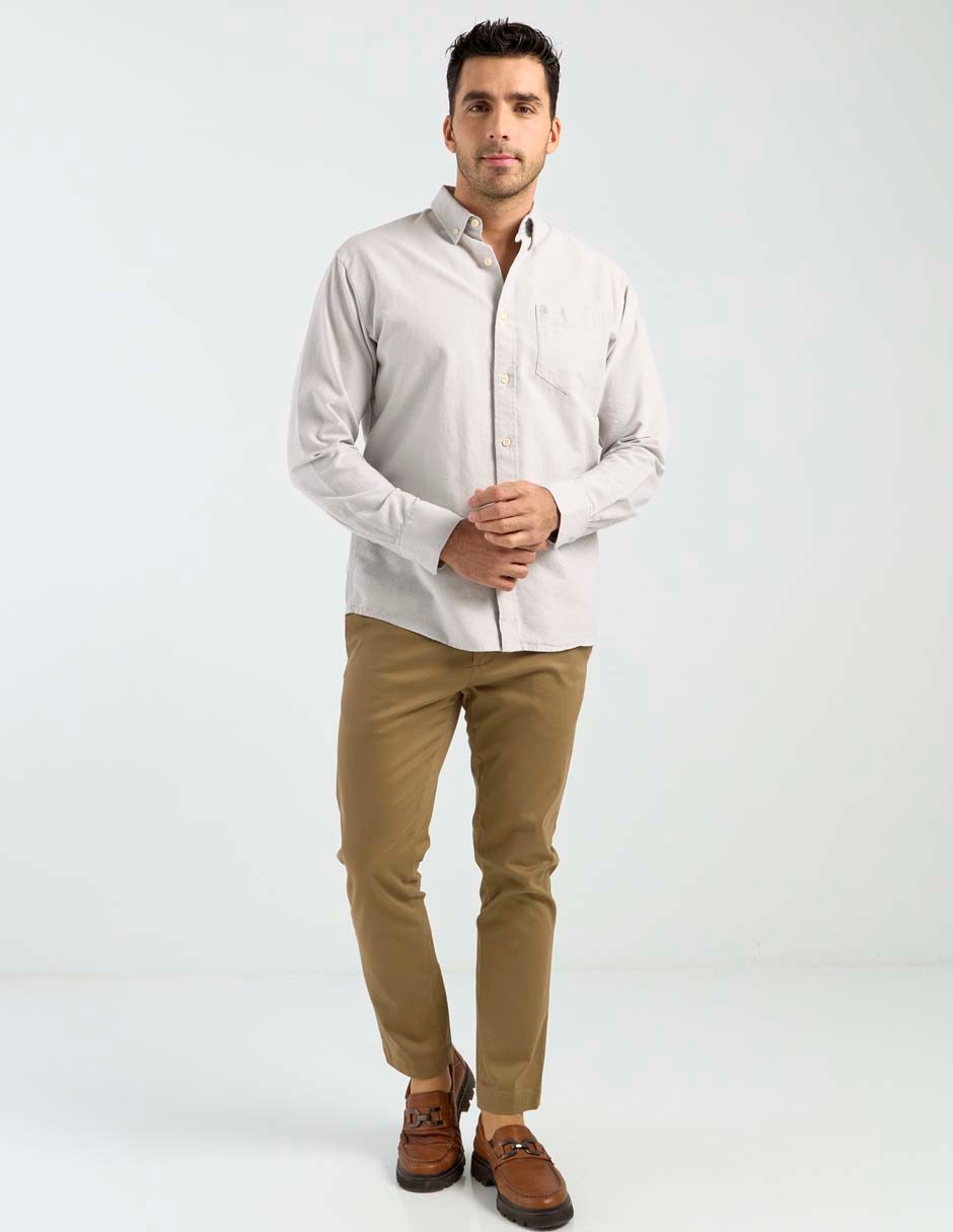 Camisa casual de algodón manga larga para hombre 4