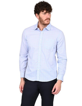 Camisa casual de algodón manga larga para hombre