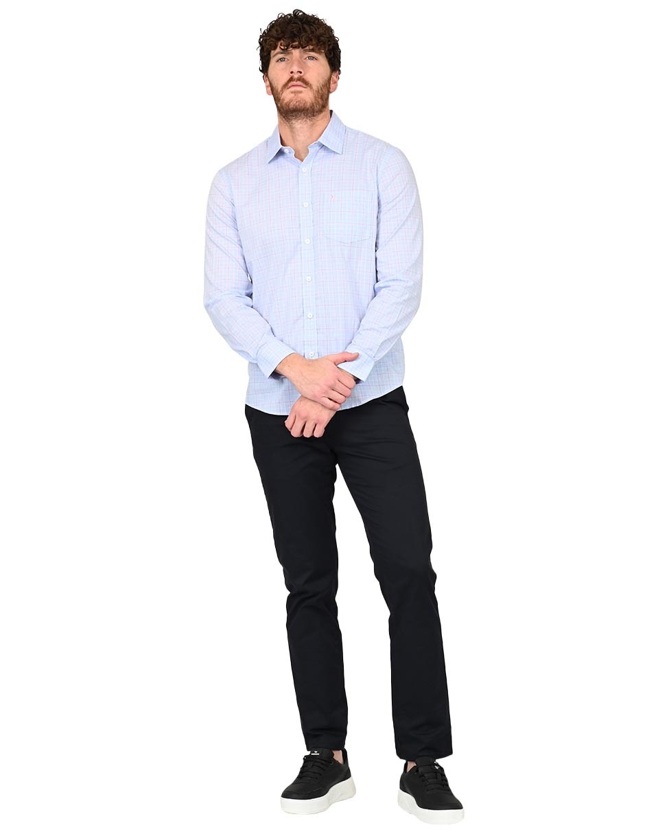 Camisa casual de algodón manga larga para hombre
