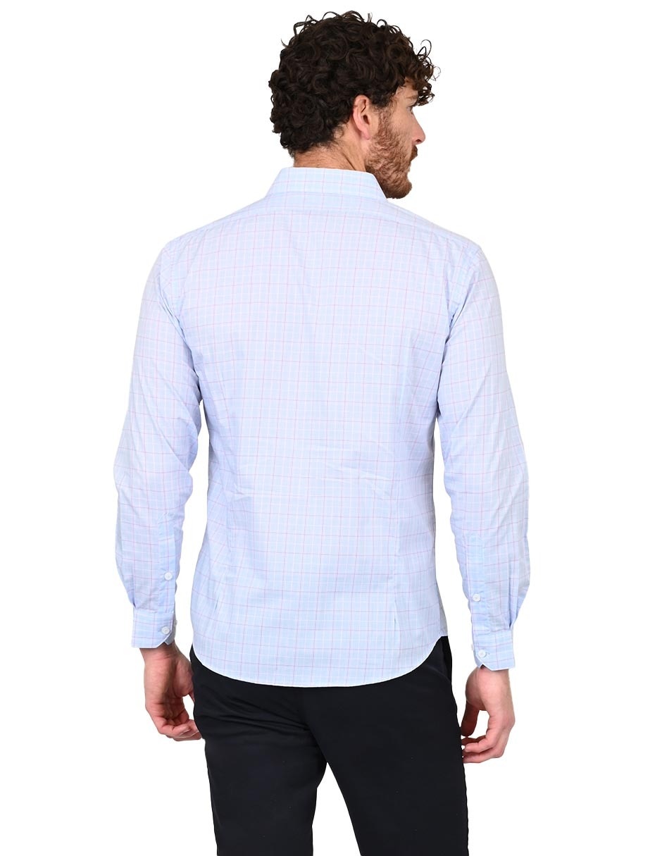 Camisa casual de algodón manga larga para hombre