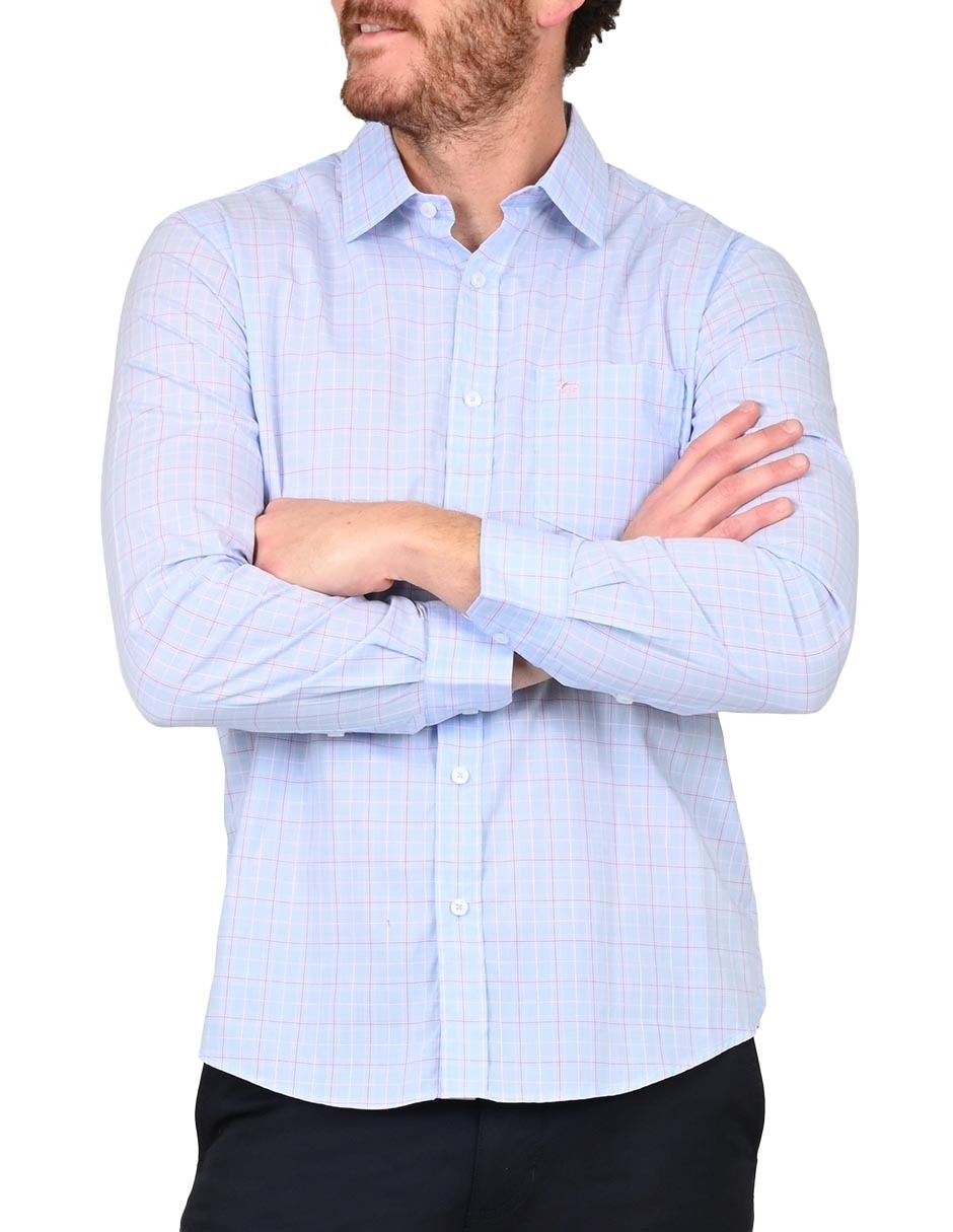Camisa casual de algodón manga larga para hombre